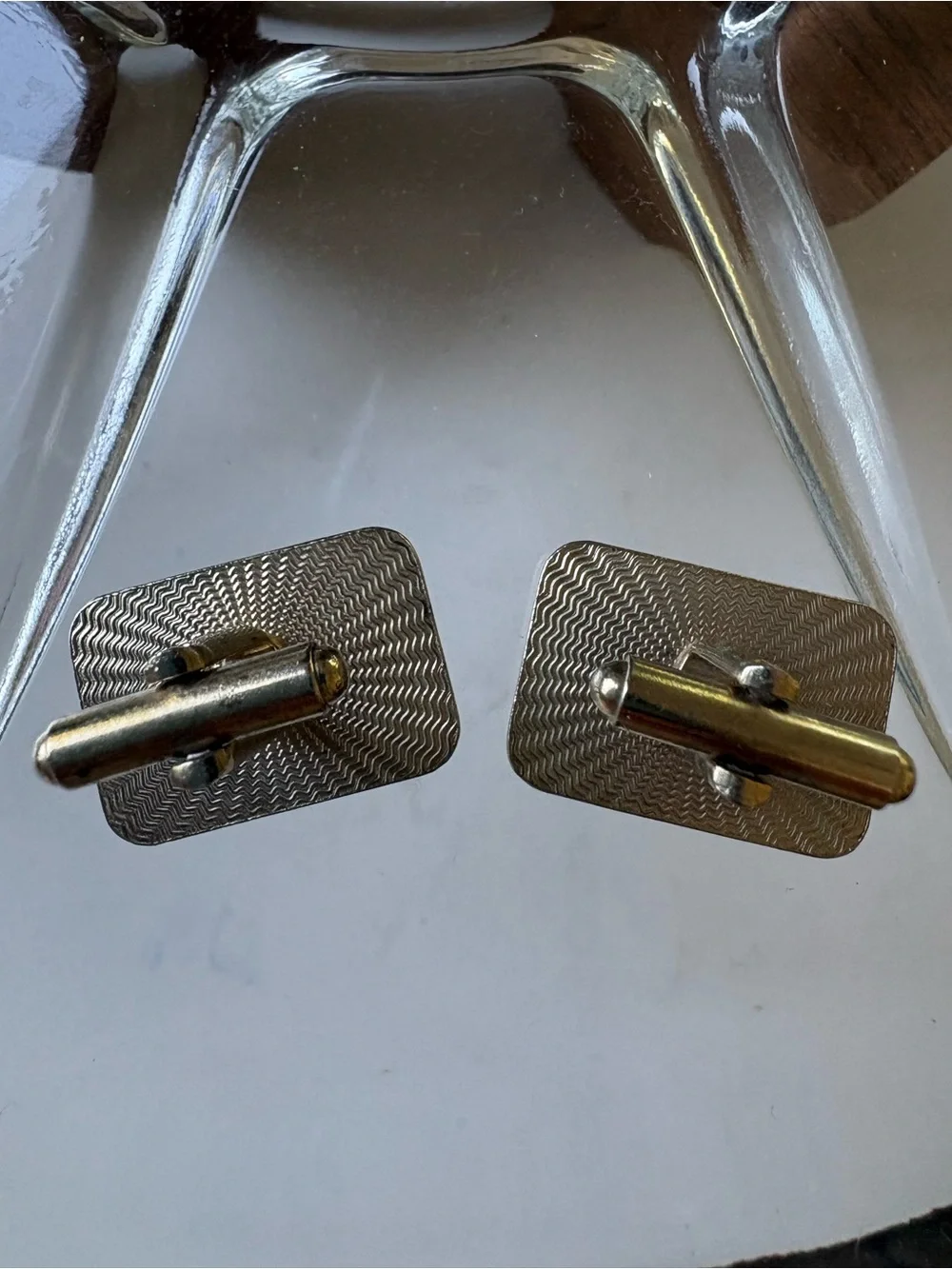 Carriage Cufflinks Gold Tone Black Enamel Dress Shirt Tux Suit Vintage